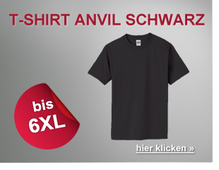 Anvil T-Shirt schwarz Übergröße