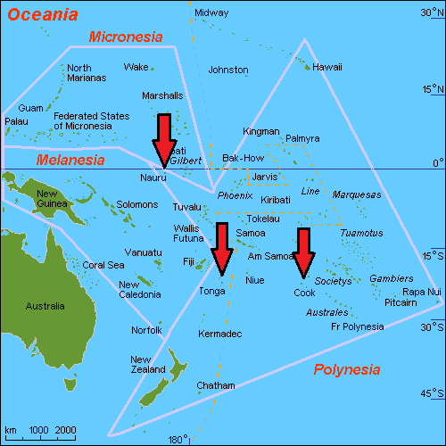 Karte von Ozeanien